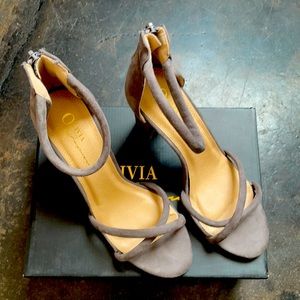 Grey Suede Chunky Heel